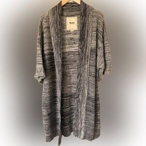 Roots Heather Gray Open-Front Cardigan – Wool Blend – Size Medium